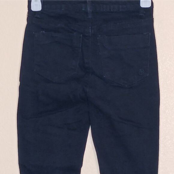 Indigo Rein Jeans Womens 3 Black Distressed Skinny Ankle Mid Rise Denim Pants - Picture 7 of 12